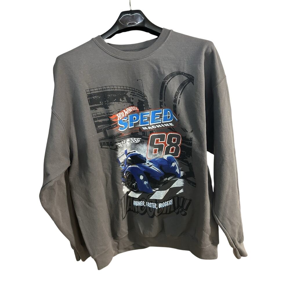 Hot Wheels Speed Machine 68 Racing Long Sleeve Sweatshirt Men XL Gray